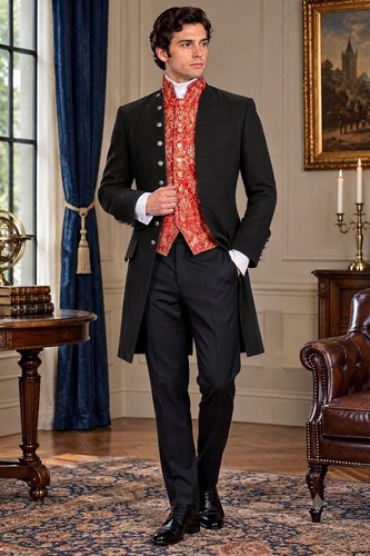 Men black victorian tailcoat - men's,